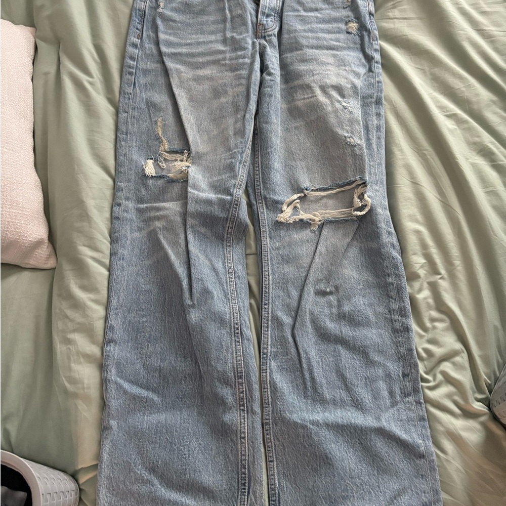 Classic Light Blue Straight Leg Jeans